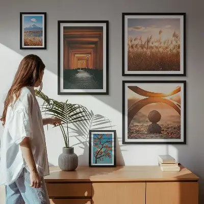 Galeria obrazów na ścianę spokojne krajobrazy z motywem natury w stylu zen