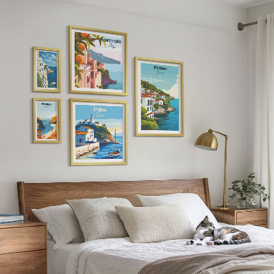 Zestaw obrazów w ramie do galerii ściennej Krajobrazy greckich wysp