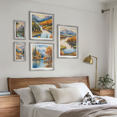 Galeria obrazów na ścianę Górskie rzeki jesienne drzewa