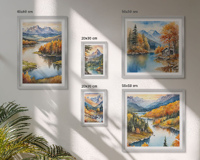 Galeria obrazów na ścianę Górskie rzeki jesienne drzewa
