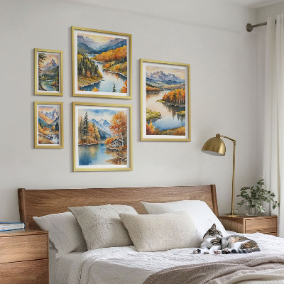 Galeria obrazów na ścianę Górskie rzeki jesienne drzewa