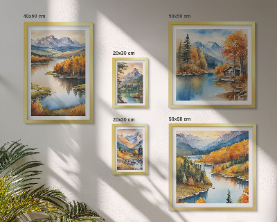 Galeria obrazów na ścianę Górskie rzeki jesienne drzewa
