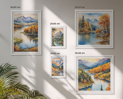 Galeria obrazów na ścianę Górskie rzeki jesienne drzewa