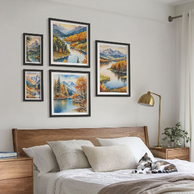 Galeria obrazów na ścianę Górskie rzeki jesienne drzewa