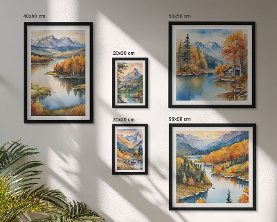 Galeria obrazów na ścianę Górskie rzeki jesienne drzewa