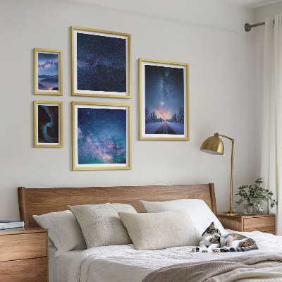 Zestaw 5 obrazów w ramie Kosmiczne pejzaże nocne