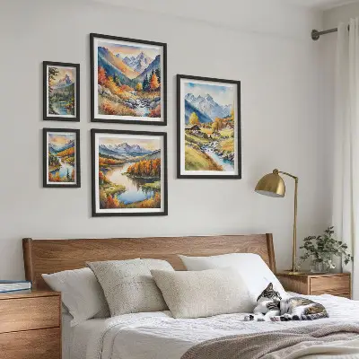 Galeria obrazów na ścianę z motywami gór, rzek i lasów