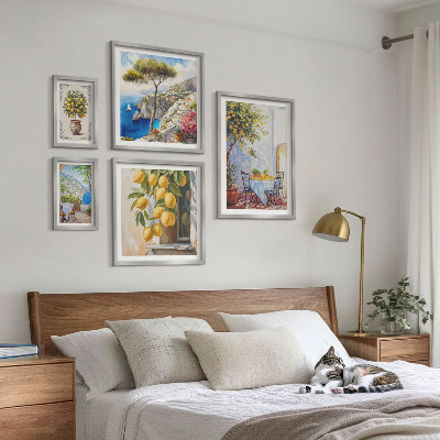 Zestaw obrazów w ramie do galerii ściennej Cytrusowe inspiracje słońce