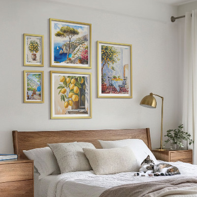 Zestaw obrazów w ramie do galerii ściennej Cytrusowe inspiracje słońce