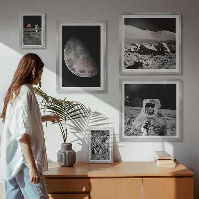 Galeria obrazów na ścianę Księżycowe pejzaże astronautów