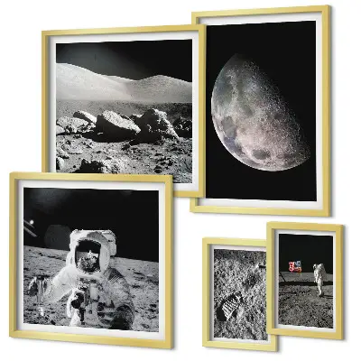 Galeria obrazów na ścianę księżycowe pejzaże z astronautami