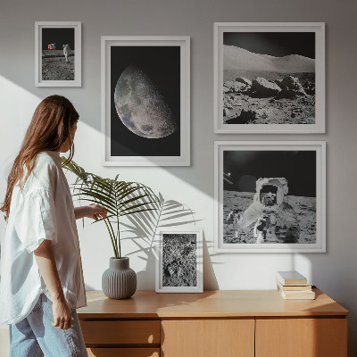 Galeria obrazów na ścianę Księżycowe pejzaże astronautów
