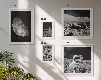 Galeria obrazów na ścianę Księżycowe pejzaże astronautów