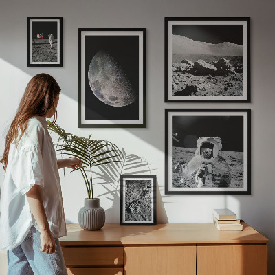 Galeria obrazów na ścianę Księżycowe pejzaże astronautów