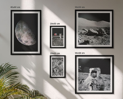 Galeria obrazów na ścianę Księżycowe pejzaże astronautów