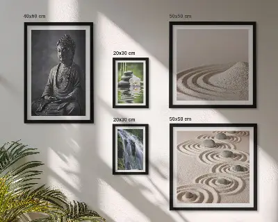 Zestaw obrazów dekoracyjnych na ścianę z relaksującymi motywami natury zen