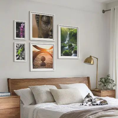 Galeria obrazów na ścianę z motywem harmonii natury w stylu minimalistycznym