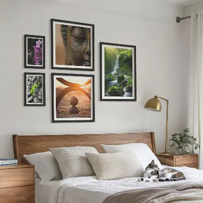 Galeria obrazów na ścianę z motywem harmonii natury w stylu minimalistycznym