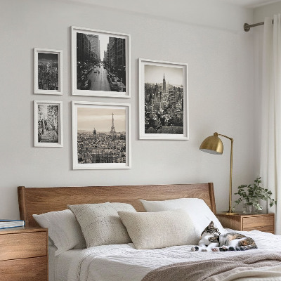Zestaw obrazów w ramie do galerii ściennej Miejskie panoramy stolic Europy