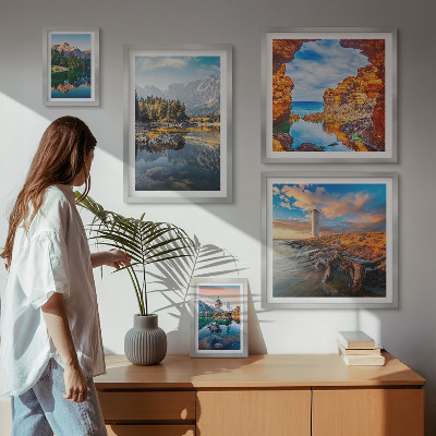 Galeria obrazów na ścianę Naturalne góry wodne widoki