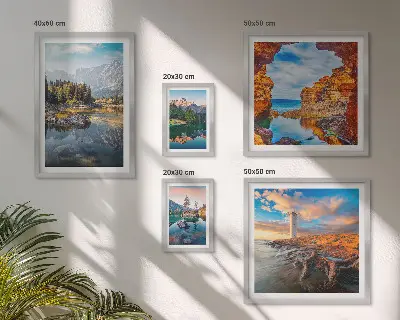 Galeria obrazów na ścianę z motywem naturalnych gór i widoków wodnych