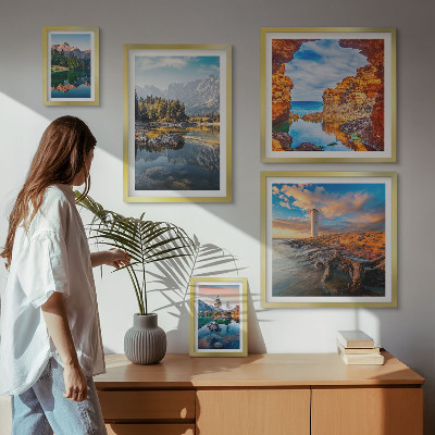 Galeria obrazów na ścianę Naturalne góry wodne widoki