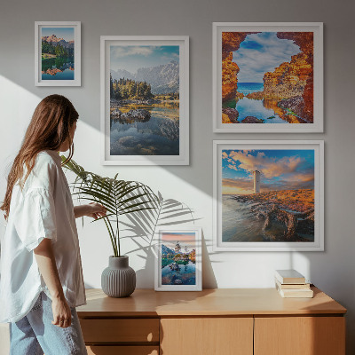 Galeria obrazów na ścianę Naturalne góry wodne widoki