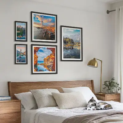 Galeria obrazów na ścianę z motywem naturalnych gór i widoków wodnych