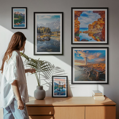 Galeria obrazów na ścianę Naturalne góry wodne widoki