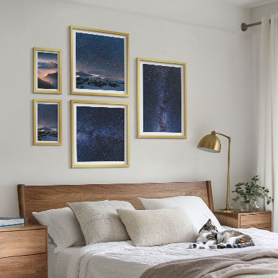 Zestaw obrazów w ramie do galerii ściennej Kosmiczne pejzaże nieba