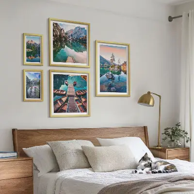Galeria obrazów na ścianę górskie jeziora o malowniczym krajobrazie