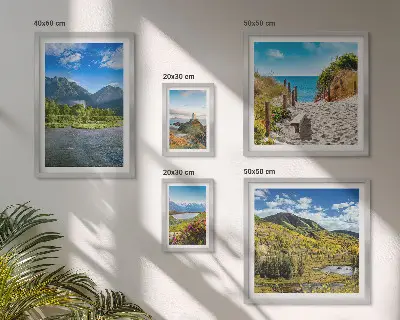 Galeria obrazów na ścianę z motywem krajobrazów gór i plaż