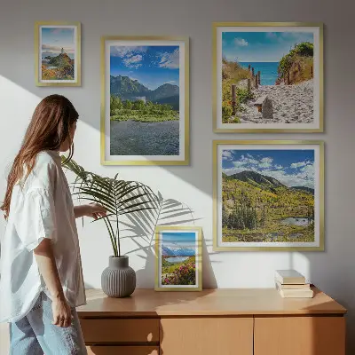 Galeria obrazów na ścianę z motywem krajobrazów gór i plaż
