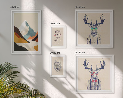 Zestaw obrazów w ramie do galerii ściennej Stylowe portrety zwierząt