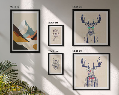 Zestaw obrazów w ramie do galerii ściennej Stylowe portrety zwierząt