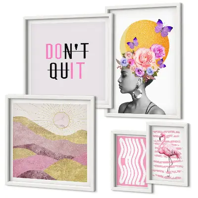 Galeria obrazów na ścianę Styl boho kwiaty inspiracje