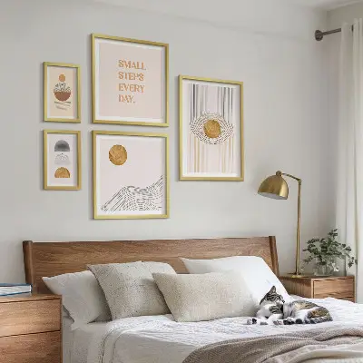 Zestaw obrazów dekoracja ścienna abstrakcyjne geometryczne wzory