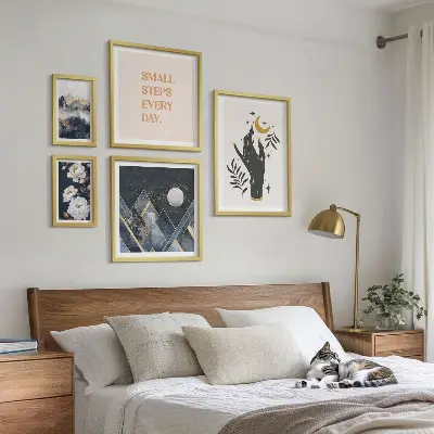Zestaw obrazów dekoracja ścienna w stylu boho z motywami natury i przesłaniami