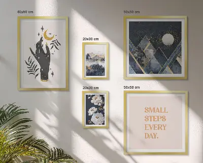 Zestaw obrazów dekoracja ścienna w stylu boho z motywami natury i przesłaniami