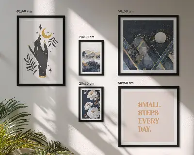Zestaw obrazów dekoracja ścienna w stylu boho z motywami natury i przesłaniami