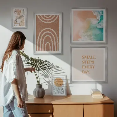 Galeria obrazów na ścianę Stylowe roślinne dekoracje