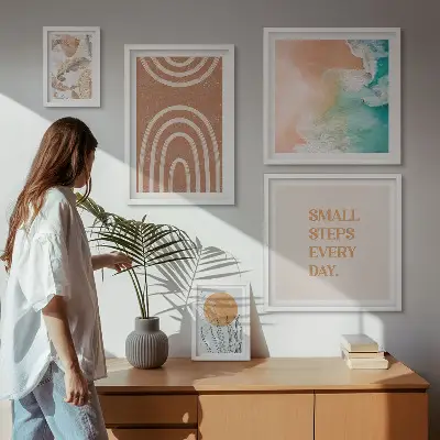 Galeria obrazów na ścianę Stylowe roślinne dekoracje