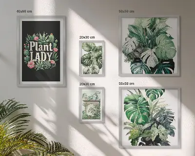 Dekoracja ścienna zestaw obrazów Roślinne boho akcenty zieleni