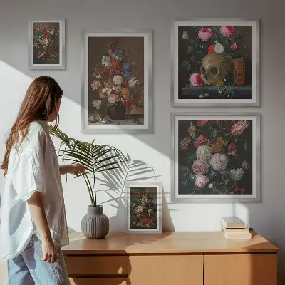 Kwiatowe klasyczne kompozycje galeria obrazów na ścianę