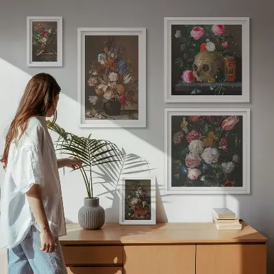 Kwiatowe klasyczne kompozycje galeria obrazów na ścianę