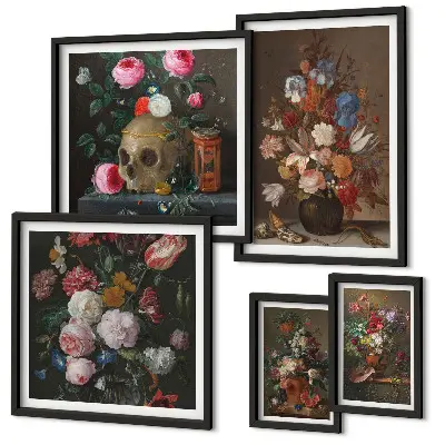 Kwiatowe klasyczne kompozycje galeria obrazów na ścianę