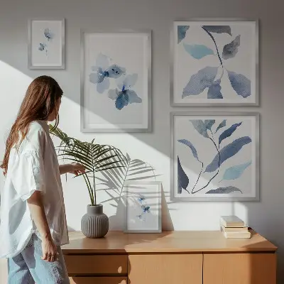 Galeria obrazów na ścianę Stylowe akwarelowe kwiaty