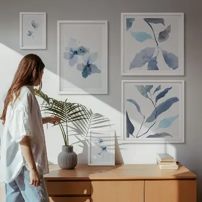 Galeria obrazów na ścianę Stylowe akwarelowe kwiaty