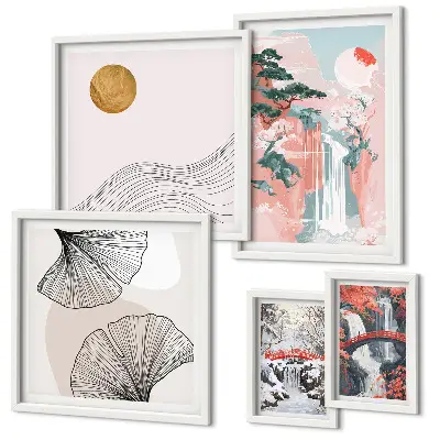 Galeria obrazów na ścianę z krajobrazami wodospadów z Japonii