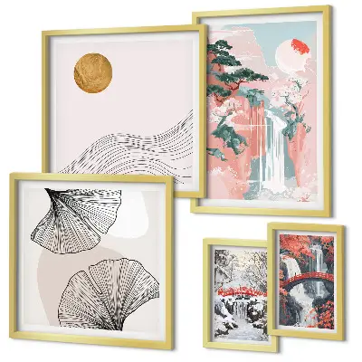 Galeria obrazów na ścianę z krajobrazami wodospadów z Japonii
